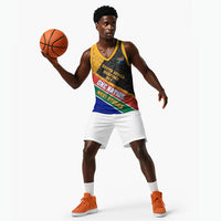 Personalized South Africa Heritage Day Basketball Jersey One Nation Many Stories Geometric Flag Pattern