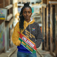 Personalized South Africa Heritage Day Hoodie One Nation Many Stories Geometric Flag Pattern