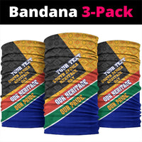 Personalized South Africa Heritage Day Neck Gaiter One Nation Many Stories Geometric Flag Pattern