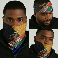 Personalized South Africa Heritage Day Neck Gaiter One Nation Many Stories Geometric Flag Pattern