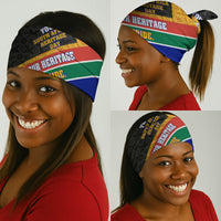 Personalized South Africa Heritage Day Neck Gaiter One Nation Many Stories Geometric Flag Pattern
