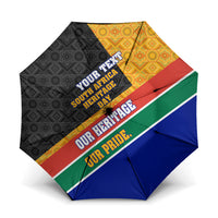 Personalized South Africa Heritage Day Umbrella One Nation Many Stories Geometric Flag Pattern