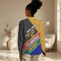 Personalized South Africa Heritage Day Women Casual Shirt One Nation Many Stories Geometric Flag Pattern