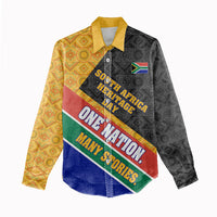 Personalized South Africa Heritage Day Women Casual Shirt One Nation Many Stories Geometric Flag Pattern