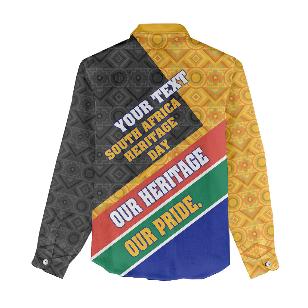 Personalized South Africa Heritage Day Women Casual Shirt One Nation Many Stories Geometric Flag Pattern