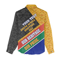 Personalized South Africa Heritage Day Women Casual Shirt One Nation Many Stories Geometric Flag Pattern