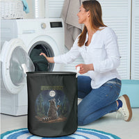Raccoon Stay Wild Stay Cozy Camping Laundry Basket Starry Night Forest Wildlife