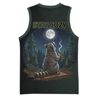 Raccoon Stay Wild Stay Cozy Camping Basketball Jersey Starry Night Forest Wildlife