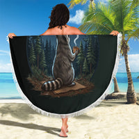Raccoon Stay Wild Stay Cozy Camping Beach Blanket Starry Night Forest Wildlife