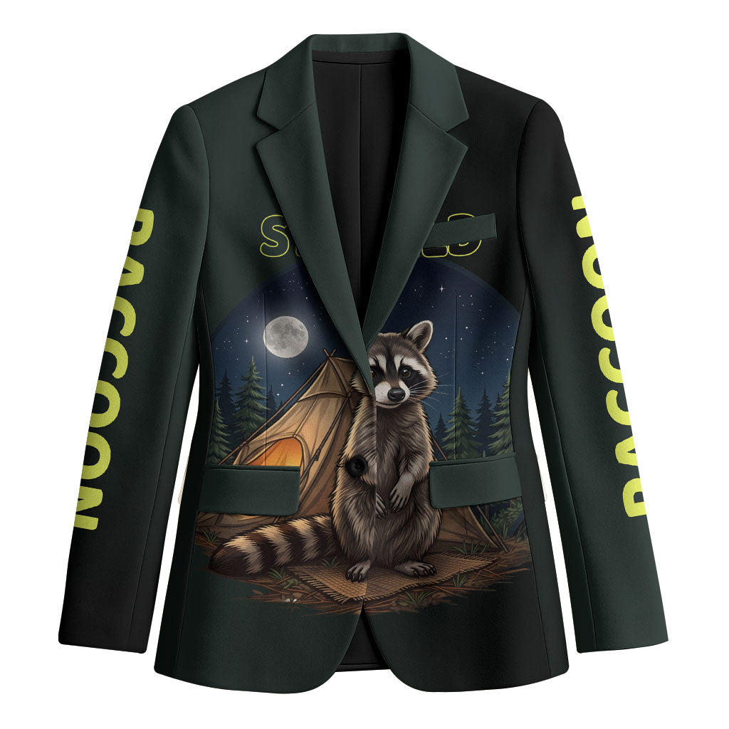 Raccoon Stay Wild Stay Cozy Camping Blazer Starry Night Forest Wildlife