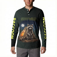 Raccoon Stay Wild Stay Cozy Camping Button Sweatshirt Starry Night Forest Wildlife