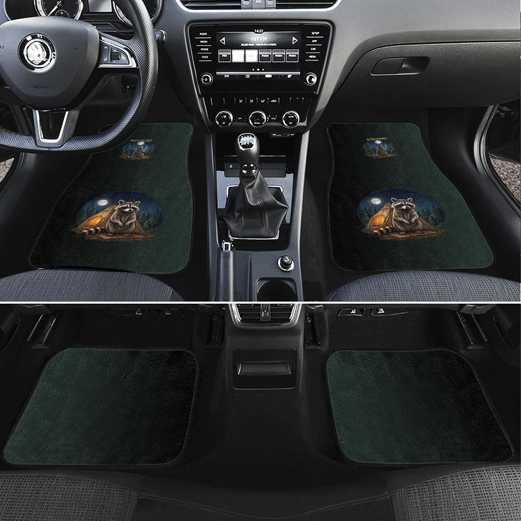 Raccoon Stay Wild Stay Cozy Camping Car Mats Starry Night Forest Wildlife