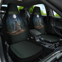 Raccoon Stay Wild Stay Cozy Camping Car Seat Cover Starry Night Forest Wildlife