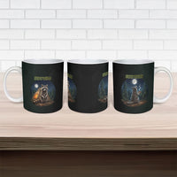 Raccoon Stay Wild Stay Cozy Camping Ceramic Mug Starry Night Forest Wildlife