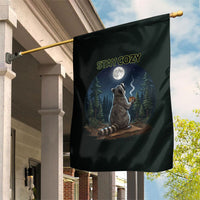 Raccoon Stay Wild Stay Cozy Camping Garden Flag Starry Night Forest Wildlife