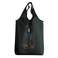 Raccoon Stay Wild Stay Cozy Camping Grocery Bag Starry Night Forest Wildlife