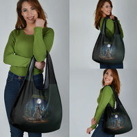Raccoon Stay Wild Stay Cozy Camping Grocery Bag Starry Night Forest Wildlife