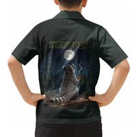 Raccoon Stay Wild Stay Cozy Camping Hawaiian Shirt Starry Night Forest Wildlife