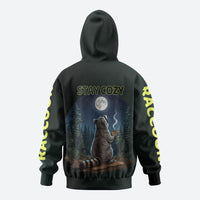 Raccoon Stay Wild Stay Cozy Camping Hoodie Starry Night Forest Wildlife
