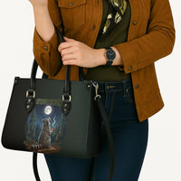 Raccoon Stay Wild Stay Cozy Camping Leather Bag Starry Night Forest Wildlife