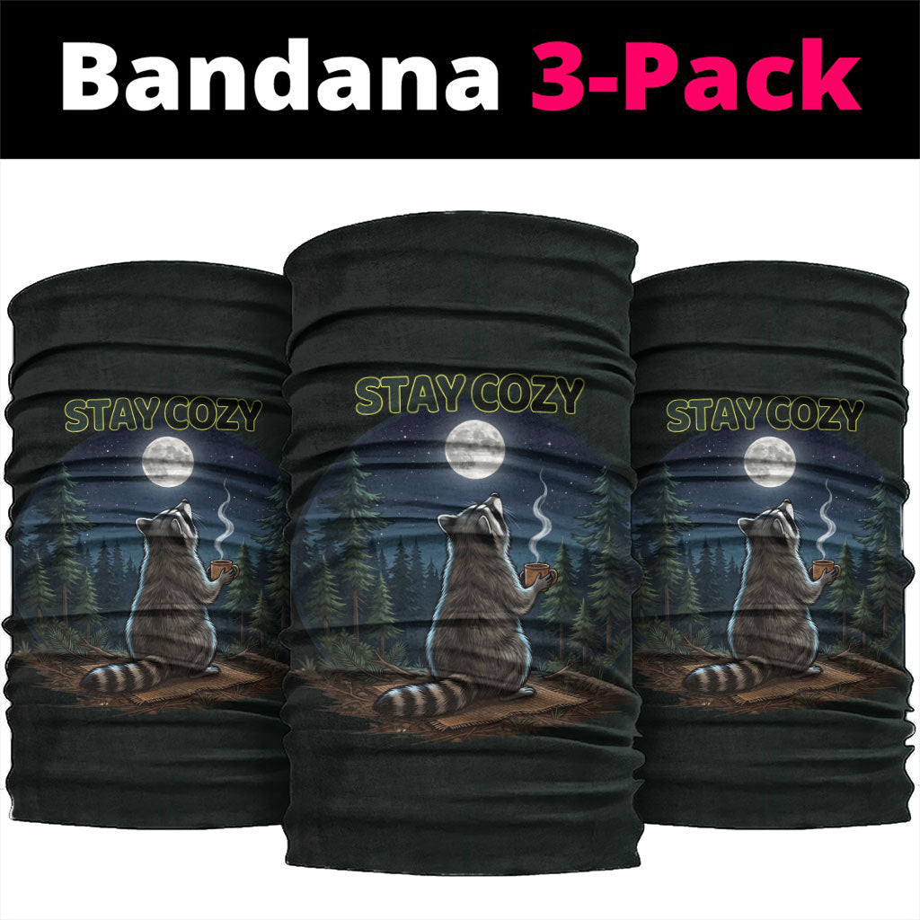 Raccoon Stay Wild Stay Cozy Camping Neck Gaiter Starry Night Forest Wildlife
