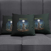 Raccoon Stay Wild Stay Cozy Camping Pillow Cover Starry Night Forest Wildlife