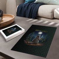 Raccoon Stay Wild Stay Cozy Camping Puzzle Starry Night Forest Wildlife