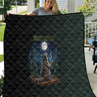 Raccoon Stay Wild Stay Cozy Camping Quilt Starry Night Forest Wildlife