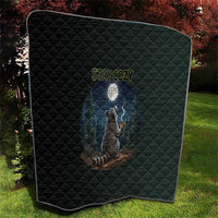 Raccoon Stay Wild Stay Cozy Camping Quilt Starry Night Forest Wildlife