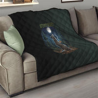Raccoon Stay Wild Stay Cozy Camping Quilt Starry Night Forest Wildlife