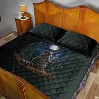 Raccoon Stay Wild Stay Cozy Camping Quilt Bed Set Starry Night Forest Wildlife