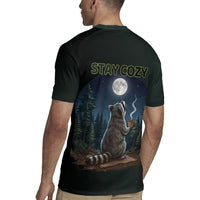 Raccoon Stay Wild Stay Cozy Camping Rugby Jersey Starry Night Forest Wildlife