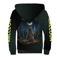 Raccoon Stay Wild Stay Cozy Camping Sherpa Hoodie Starry Night Forest Wildlife