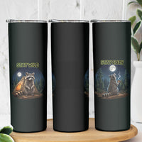 Raccoon Stay Wild Stay Cozy Camping Skinny Tumbler Starry Night Forest Wildlife