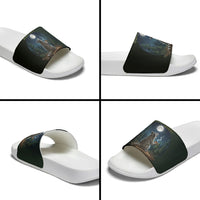 Raccoon Stay Wild Stay Cozy Camping Slide Sandals Starry Night Forest Wildlife