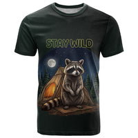 Raccoon Stay Wild Stay Cozy Camping T Shirt Starry Night Forest Wildlife