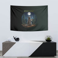 Raccoon Stay Wild Stay Cozy Camping Tapestry Starry Night Forest Wildlife