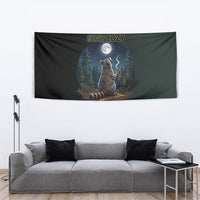 Raccoon Stay Wild Stay Cozy Camping Tapestry Starry Night Forest Wildlife