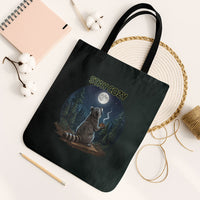 Raccoon Stay Wild Stay Cozy Camping Tote Bag Starry Night Forest Wildlife