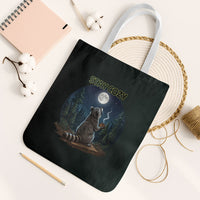 Raccoon Stay Wild Stay Cozy Camping Tote Bag Starry Night Forest Wildlife