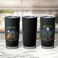 Raccoon Stay Wild Stay Cozy Camping Tumbler Cup Starry Night Forest Wildlife