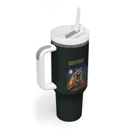 Raccoon Stay Wild Stay Cozy Camping Tumbler With Handle Starry Night Forest Wildlife