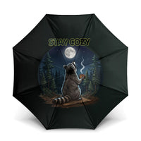 Raccoon Stay Wild Stay Cozy Camping Umbrella Starry Night Forest Wildlife