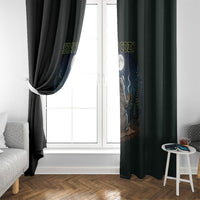Raccoon Stay Wild Stay Cozy Camping Window Curtain Starry Night Forest Wildlife