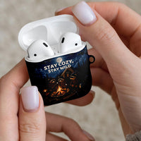 Raccoons Campfire Stay Cozy Stay Wild AirPods Case Starry Night Forest Wildlife
