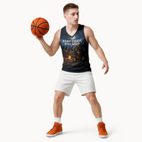 Raccoons Campfire Stay Cozy Stay Wild Basketball Jersey Starry Night Forest Wildlife