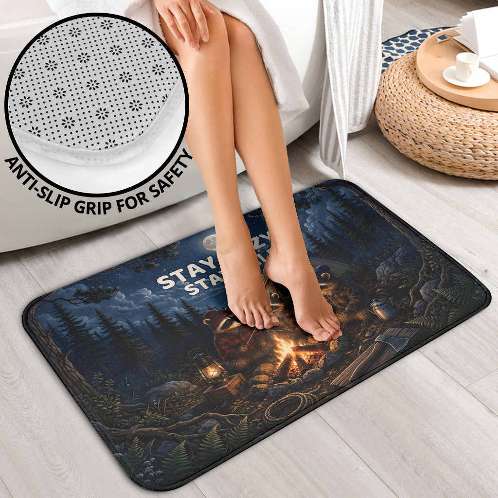 Raccoons Campfire Stay Cozy Stay Wild Bathroom Set Starry Night Forest Wildlife