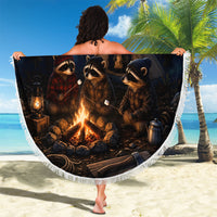 Raccoons Campfire Stay Cozy Stay Wild Beach Blanket Starry Night Forest Wildlife