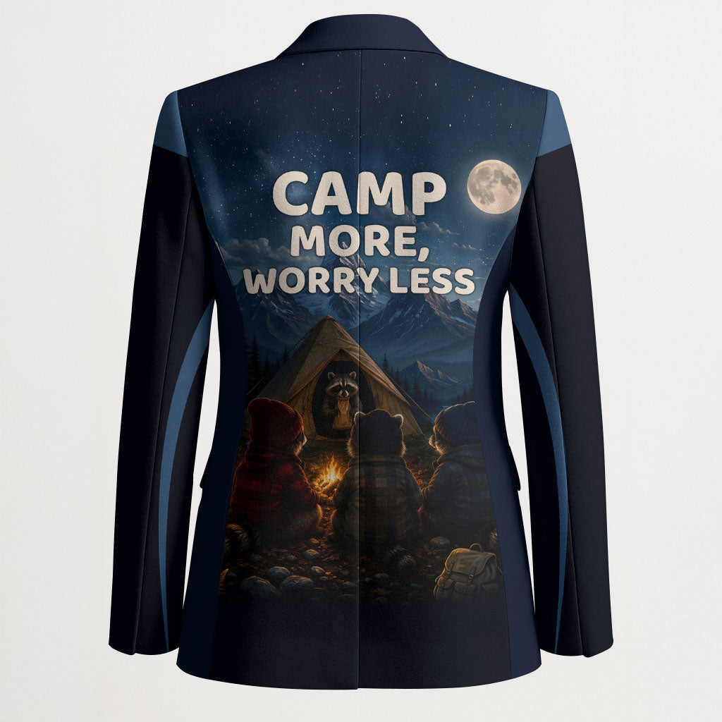 Raccoons Campfire Stay Cozy Stay Wild Blazer Starry Night Forest Wildlife
