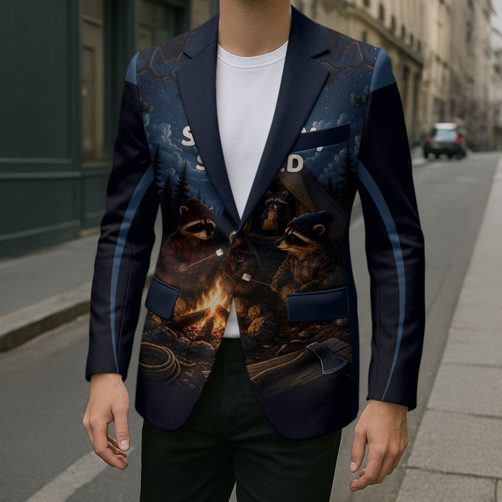 Raccoons Campfire Stay Cozy Stay Wild Blazer Starry Night Forest Wildlife